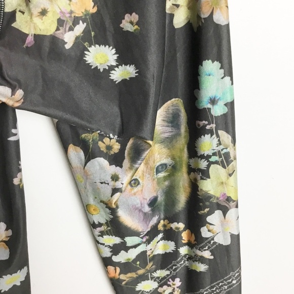 Teeki Floral Fox Leggings Size M Soft Pants - Picture 4 of 6